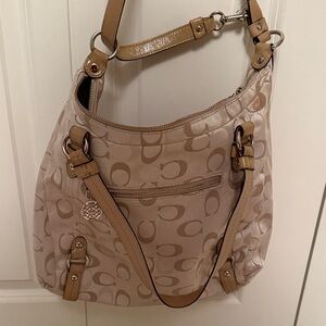 Coach Beige Signature Shoulder Bag